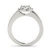 14k White Gold Pave Style Slim Shank Diamond Engagement Ring (1 1/8 cttw)