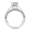 14k White Gold Pave Diamond Cathedral Engagement Ring