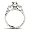 14k White Gold 3 Stone Prong Setting Diamond Engagement Ring (1 3/8 cttw)