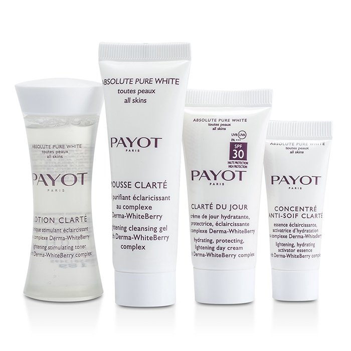 Absolute Pure White Kit: Lotion 30ml +  Mousse Clarte 25ml + Clarte Du Jour 15ml + Concentre Anti-soif Clarte 10ml - 4pcs
