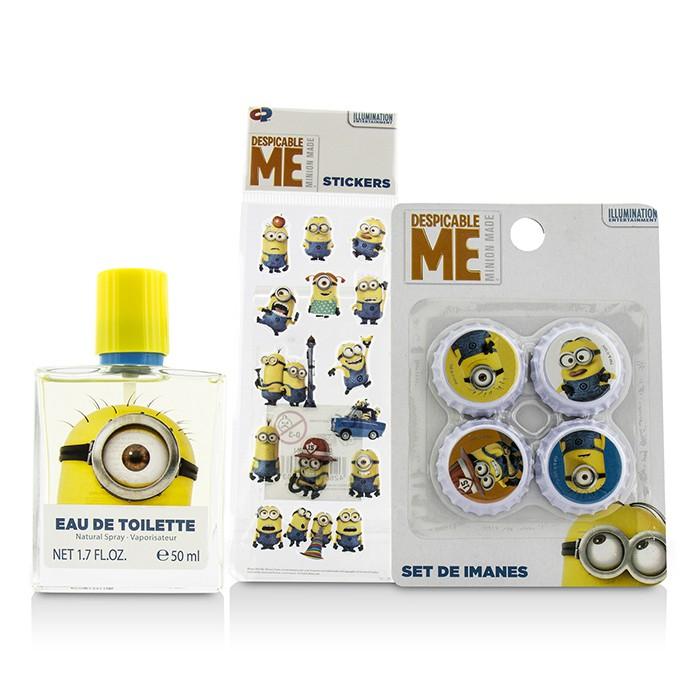 Minions Coffret: Eau De Toilette Spray 50ml/1.7oz + Magnets + Stickers - 3pcs