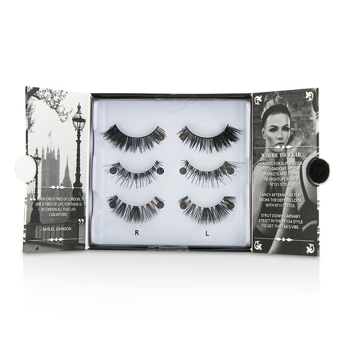 The London Edit False Lashes Multipack - # 121, # 117, # 154 (adhesive Included) - 3pairs