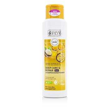 Organic Almond Oil & Organic Macadamia Oil Deep Care & Repair 2 In 1 Shampoo/ Conditioner (for Very Dry, Damaged Hair) - 250ml/8.3oz