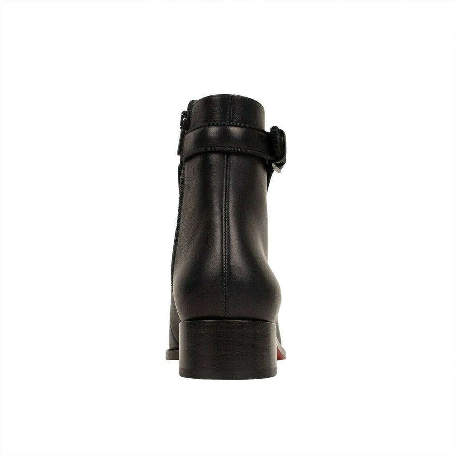 'Ecritoir' Leather Ankle Booties - Black