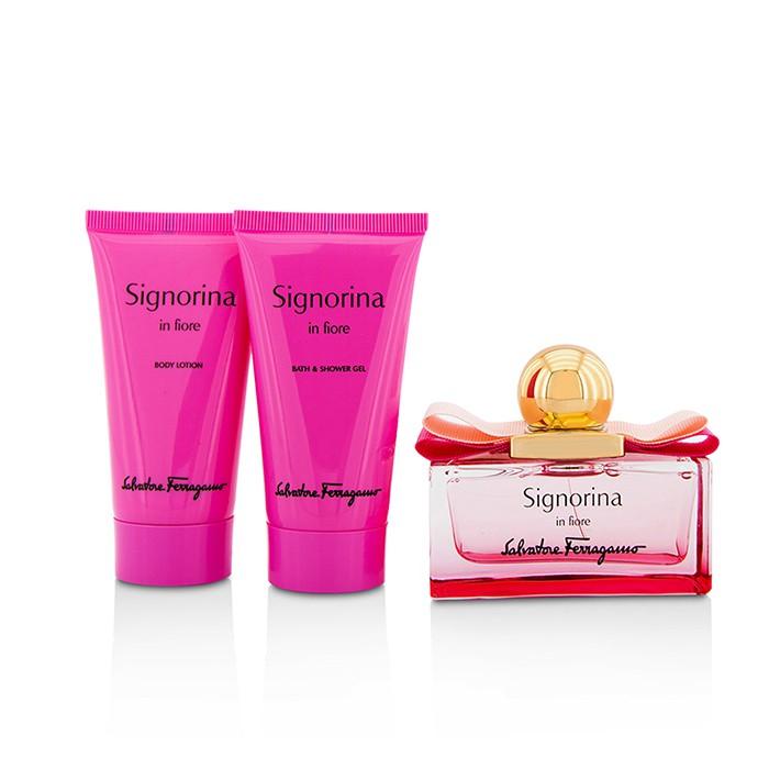 Signorina In Fiore Coffret: Eau De Toilette Spray 50ml/1.7oz + Body Lotion 50ml/1.7oz + Shower Gel 50ml/1.7oz - 3pcs
