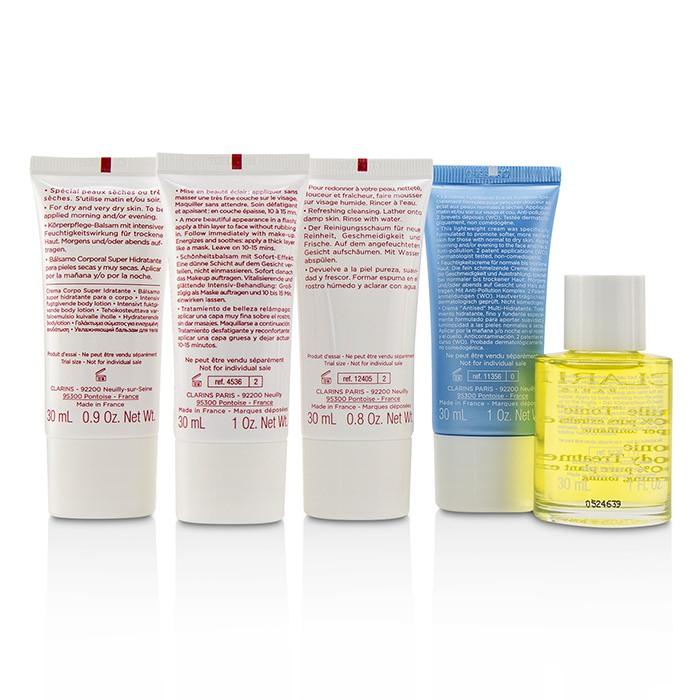 French Beauty Box: 1x Cleanser 30ml, 1x Hydraquench Cream 30ml, 1x Beauty Flash Balm 30ml, 1x Body Treatment Oil, 1x B/l - 5pcs