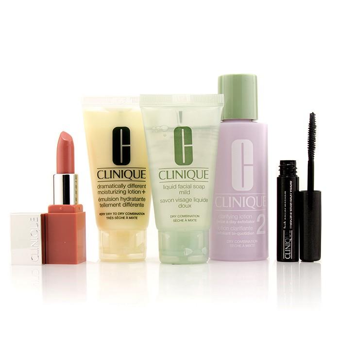 3-step Skin Care System (skin Type 2): Liquid Facial Soap Mild+clarifying Lotion 2+ddml+lash Power Mascara+clinique Pop Lip - 5pcs