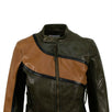 Big Star Design Leather Biker Jacket - Green