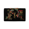 Suede Embroidered Parrots 'Kate' Chain Handbag - Black