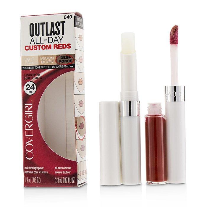 Outlast All Day (moisturizing Topcoat + Colorcoat) - # 840 Signature Scarlet - 2pcs