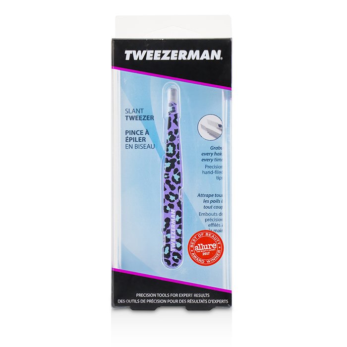 Slant Tweezer (pattern Prints) - Animal Print/ Purple Leopard - -