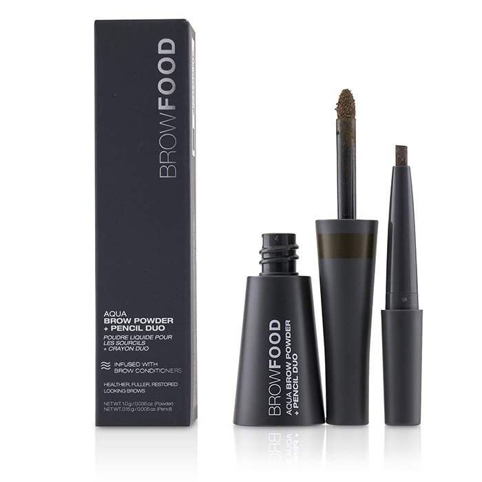 Browfood Aqua Brow Powder + Pencil Duo - # Brunette - -