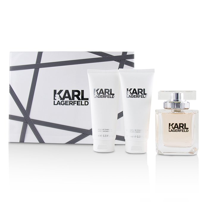 Lagerfeld Coffret: Eau De Parfum Spray 85ml/2.8oz + Perfumed Body Lotion 100ml/3.3oz + Perfumed Shower Gel 100ml/3.3oz - 3pcs