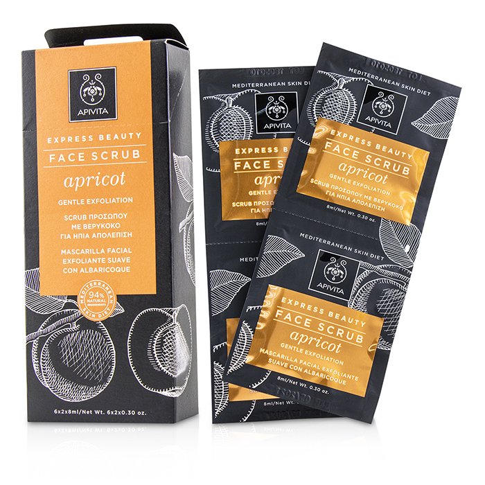 Express Beauty Face Scrub With Apricot (gentle Exfoliation) - 6x(2x8ml)