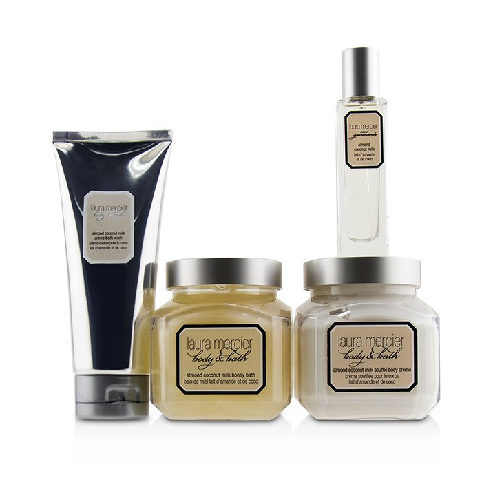 Almond Coconut Milk Luxe Body Collection: Eau De Toilette Spray 15ml/0.5oz + Souffle Body Creme 200ml/6.7oz + Honey Bath 200ml/6.7oz + Creme Body