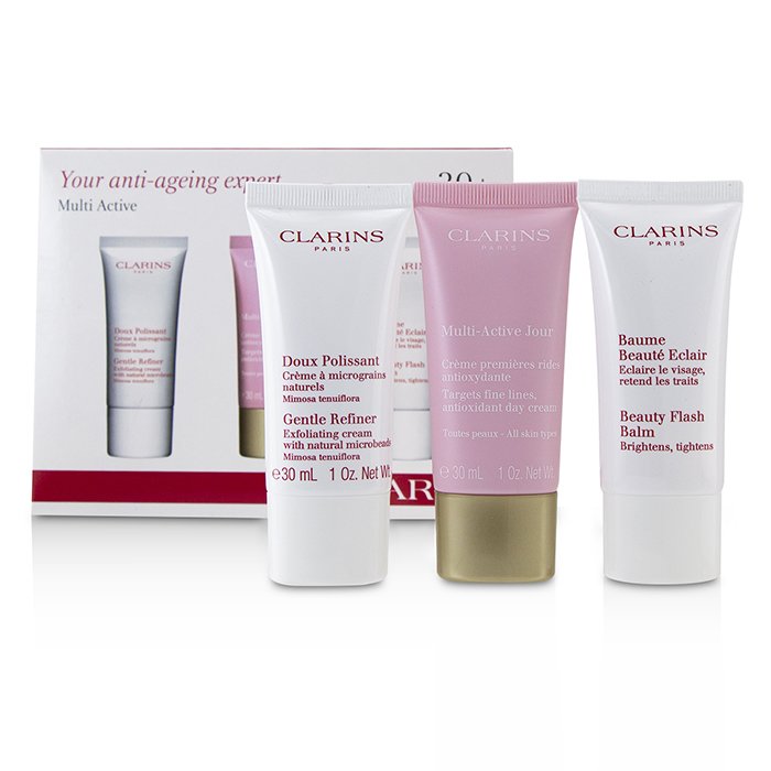 Multi-active 30+ Anti-ageing Skincare Set: Gentle Refiner 30ml + Multi-active Day Cream 30ml + Beauty Flash Balm 30ml - 3pcs