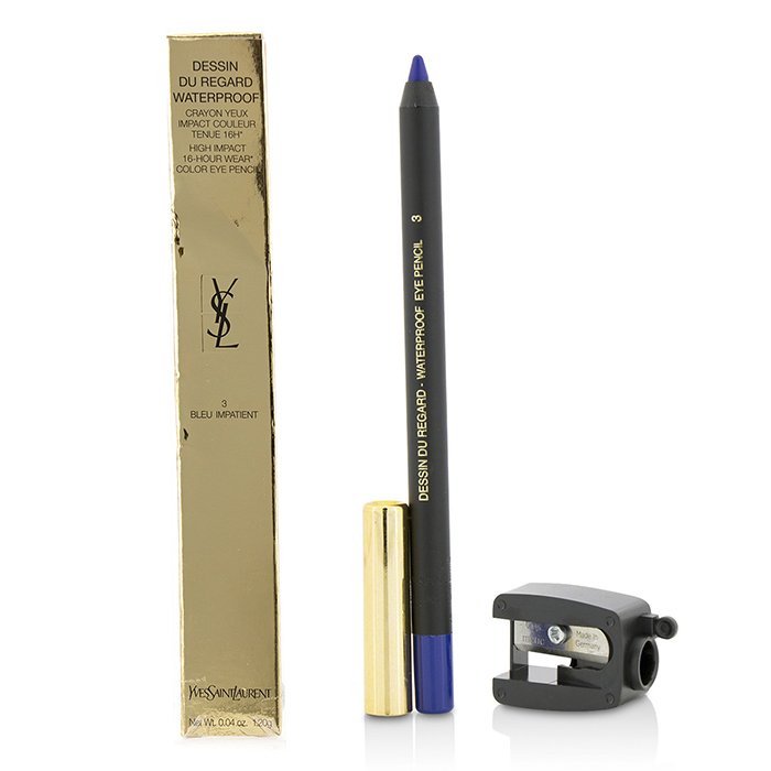 Dessin Du Regard Waterproof High Impact Color Eye Pencil - # 3 Bleu Impatient (box Slightly Damaged) - 1.2g/0.04oz