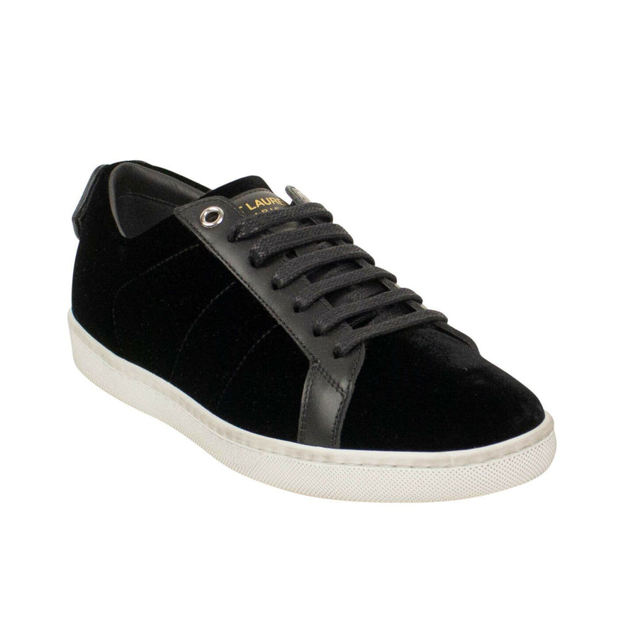 Velvet Metallic Lip Sneaker - Black