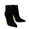 Delicotte Suede And Patent Short Boots - Black / Gold