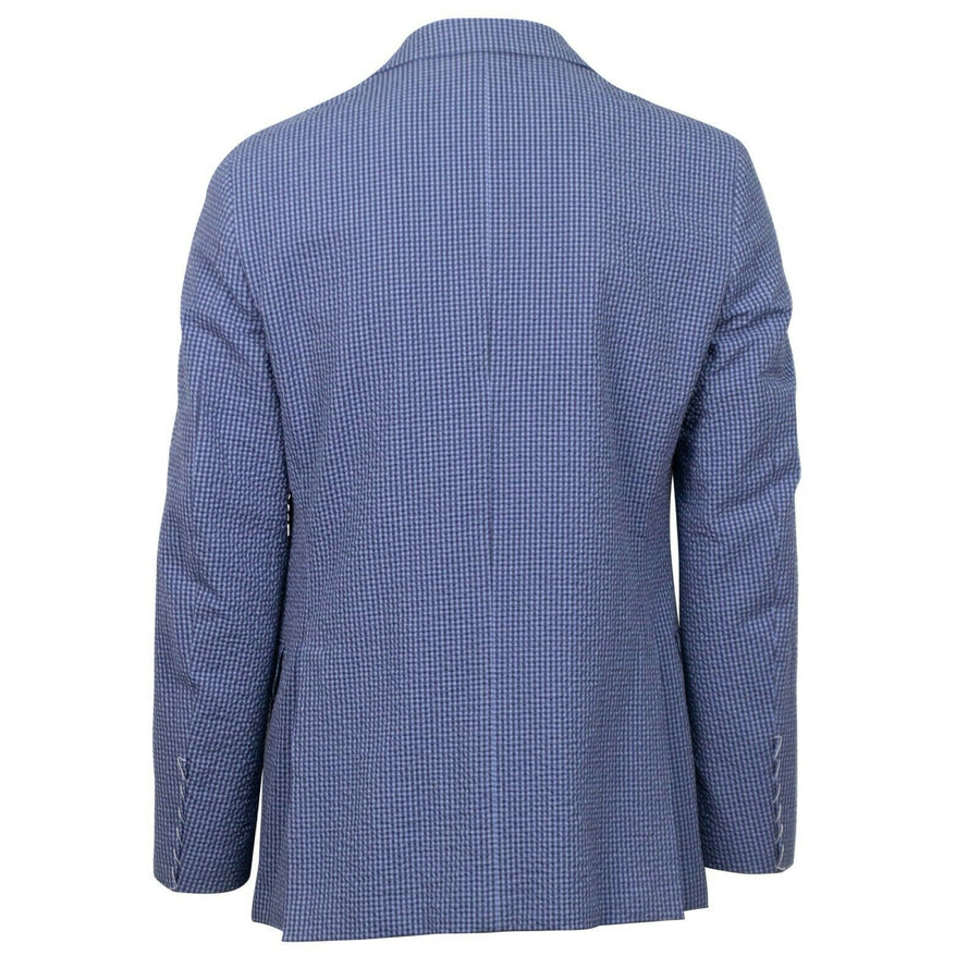Drop 7 Check Cotton 2 Button Sport Coat - Blue