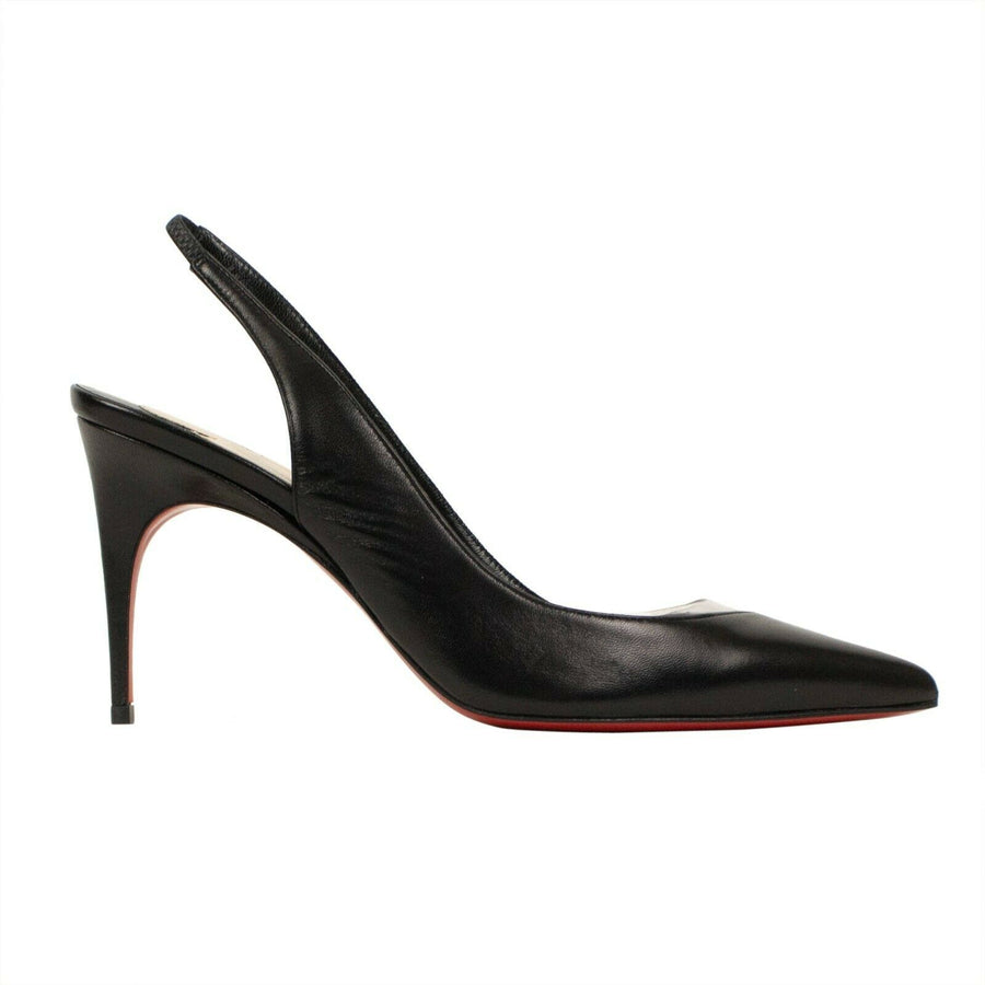 V Sling Slingback 85mm Pumps - Black