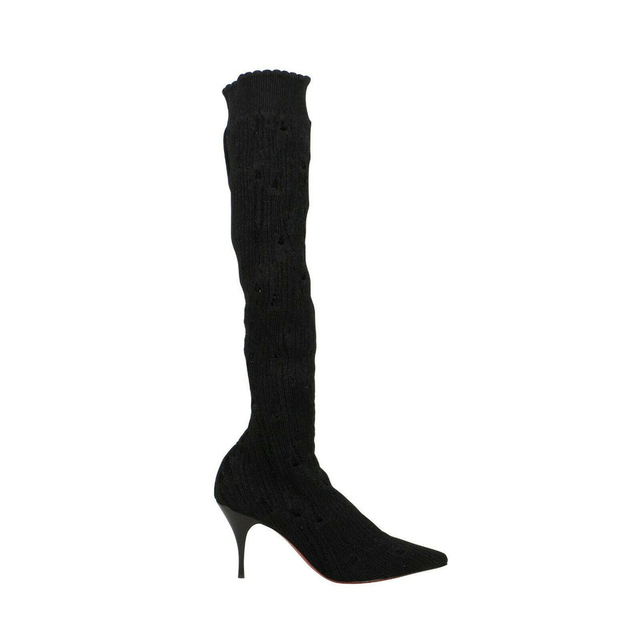 'Sandrine' Stretch Knee Boots - Black
