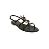 Cassandra Leather Open Toe Logo Sandals - Black / Gold