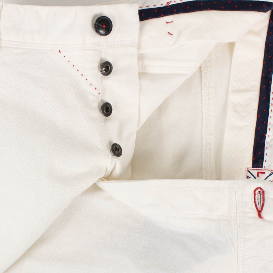 White Cotton Blend  Jeans Pants