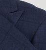 Wool Blend Windowpane Check Double Breasted Sport Coat - Blue
