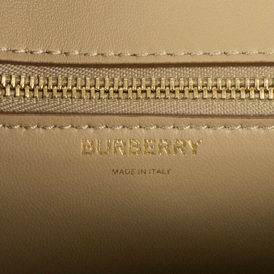 Leather 'TB' Monogram Print Shoulder Bag - Orange