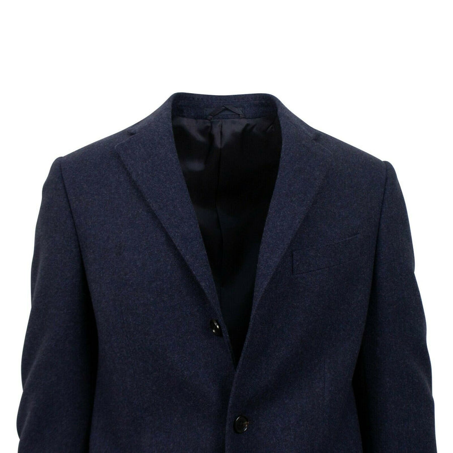 Drop 6 3 Roll 2 Button Wool Sport Coat - Navy Blue