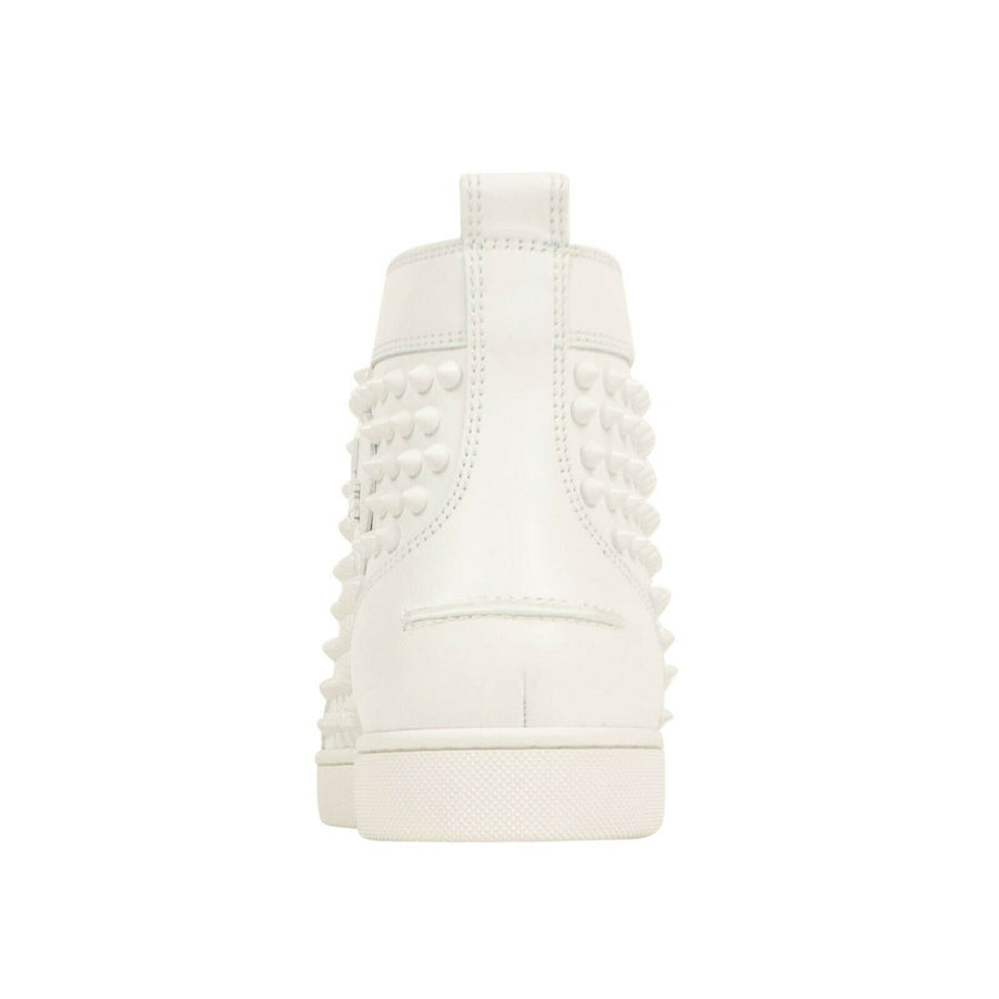 Men's Louis Spikes Calfskin Sneakers - White