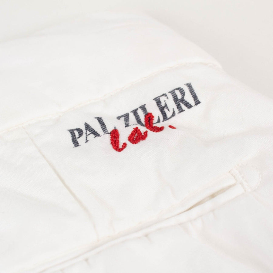 White Cotton Blend Pants