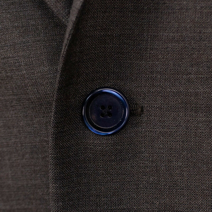 Drop 7 Wool 3 Roll 2 Button Solid Slim/Trim Fit Suit - Brown