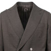 Drop 8 Small Check Wool Double Breasted Slim Fit Suit - Brown