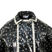 Star Print Plastic Short Sleeve Coat - Black