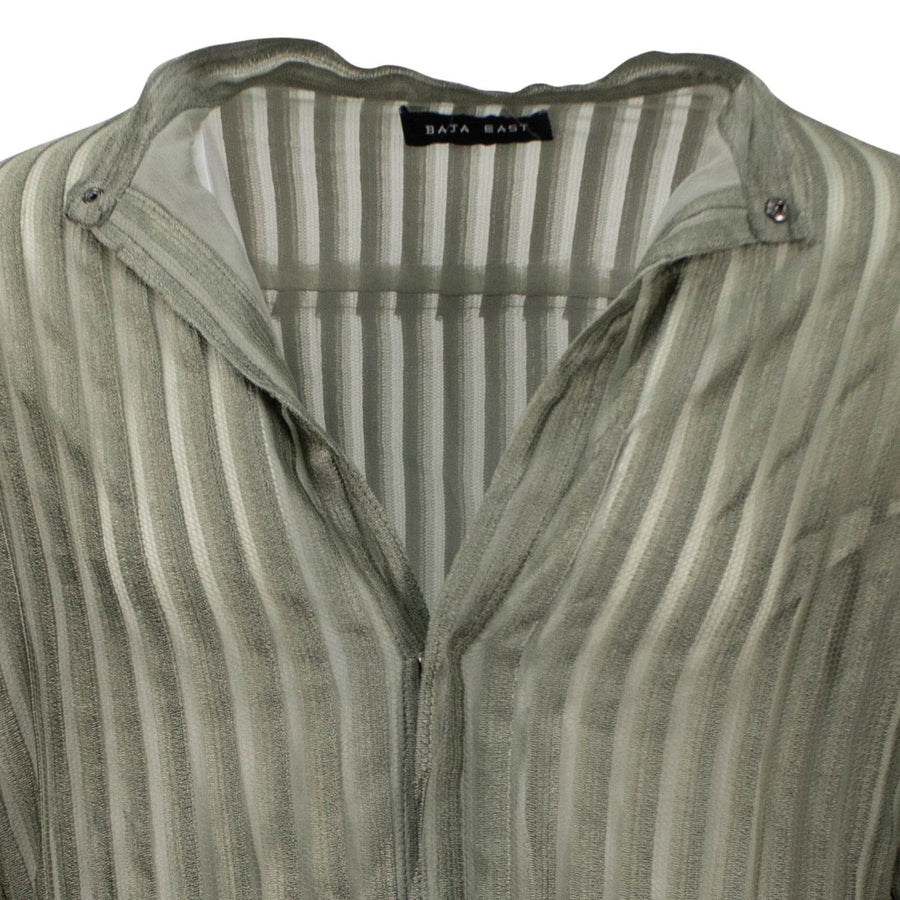 Lace Mid-Length Shirt Dress - Olive