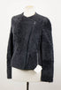 Shearling Leather Biker Jacket - Midnight Blue