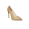 Follies Strass Mesh 100mm Pumps - Beige / Gold