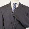 Wool Double Breasted Suit - Charcoal Gray