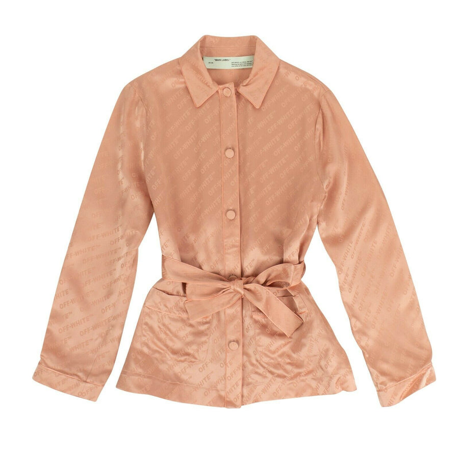 Acetate Blend Monogram Pajama Shirt - Nude Pink