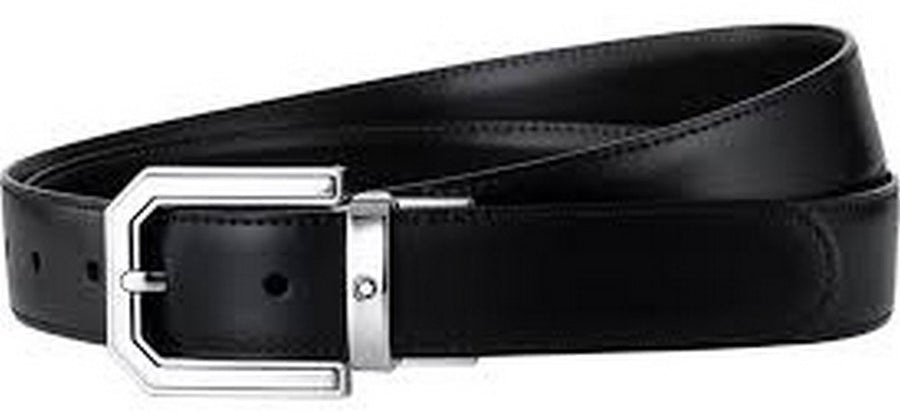 Montblanc 111092 Classic Line Rectangular Reversible Men's Black/brown Leather Belt