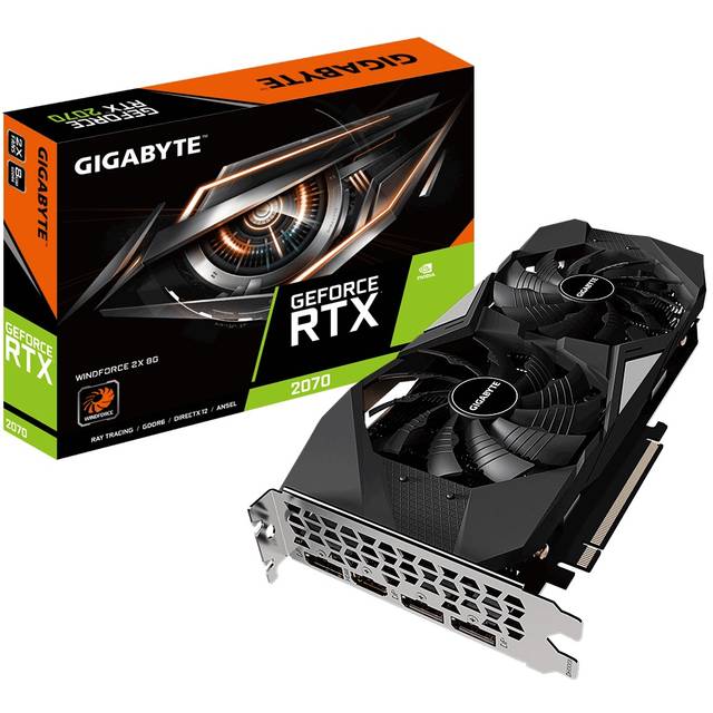 GIGABYTE NVIDIA GeForce RTX 2070 WINDFORCE 2X 8GB (Rev. 3.0) GDDR6 HDMI/3DisplayPort PCI-Express Video Card