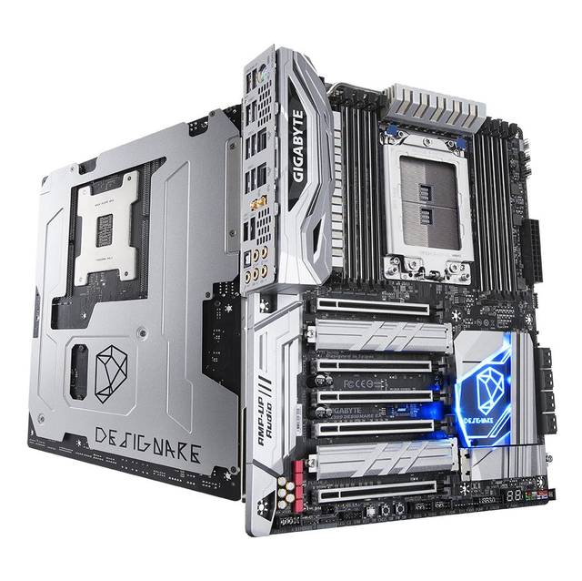 GIGABYTE X399 DESIGNARE EX Socket TR4/ AMD X399/ DDR4/ Quad CrossFireX & Quad SLI/ SATA3&USB3.1/ M.2/ WiFi/ A&2GbE/ ATX Motherboard