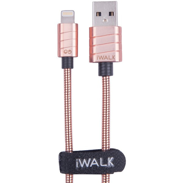Charge and Sync Twister Steel Lightning(R) Cable, 6.5 Feet (Rose Gold)
