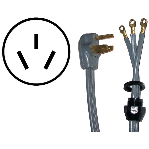 3-Wire Eyelet 50-Amp Range Cord with Quick Connect, 4ft