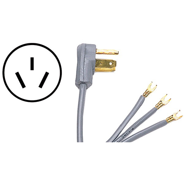 3-Wire Open-End-Connector 40-Amp Range Cord, 5ft