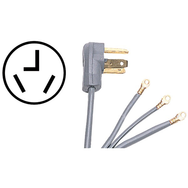 3-Wire Eyelet 30-Amp Dryer Cord, 10ft
