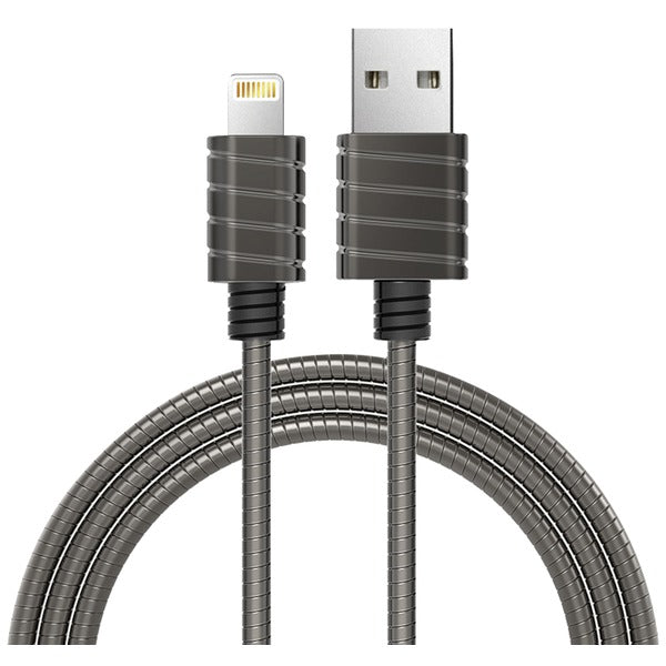 Stainless Steel Charge & Sync Lightning(R) to USB Cable, 4ft (Gray)