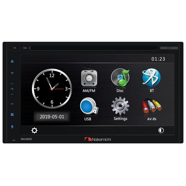 6.8-Inch WVGA Double-DIN In-Dash DVD Receiver with Apple CarPlay(TM), Android(TM) Auto, and Bluetooth(R)
